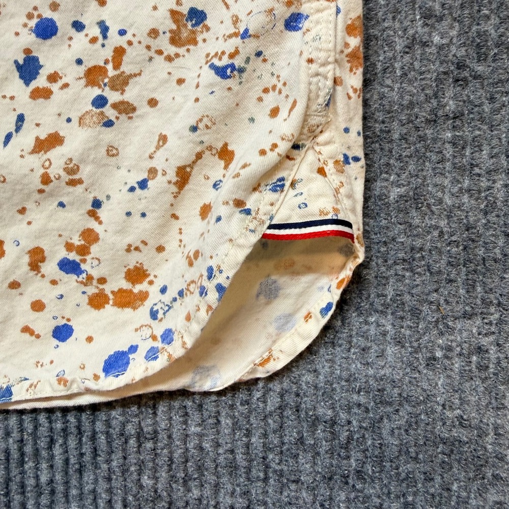 Tommy Hilfiger Denim Mens Medium Paint Splatter Short Sleeve Button Down Shirt - Picture 3 of 13